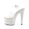 Pleaser - ADORE708MR5 Sandale à bride à la cheville, Pole dance chaussures - Chaussures de pole dance - Blanc Product image